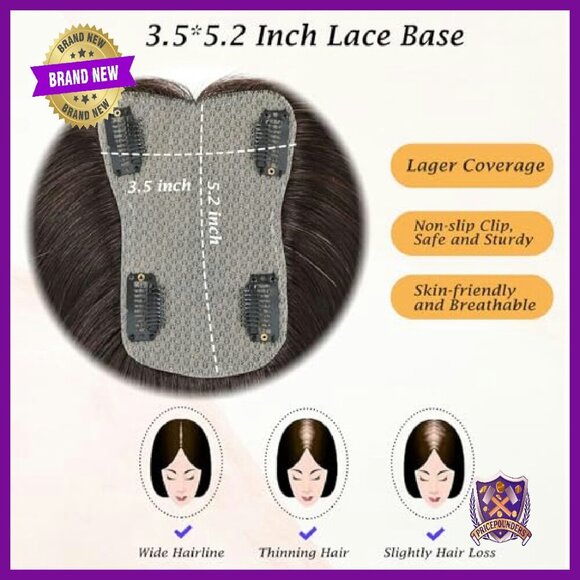 11 Inch Human Hair Topper For Thinning Hair Instant Volume